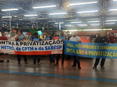 Trabalhadores da Sabesp, Metrô e CPTM lançam plebiscito popular sobre privatização das estatais