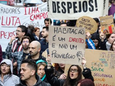 Manifestantes em Lisboa exigem fim dos “reajustes insuportáveis nos aluguéis”