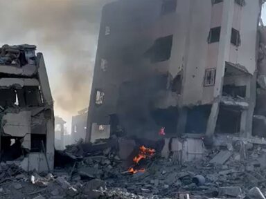 Caças israelenses destroem bairro residencial palestino inteiro em uma noite