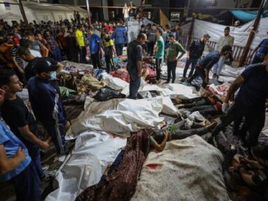 OMS condena bombardeio israelense contra hospital em Gaza com mais de 500 mortos