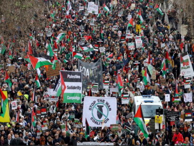 800 mil manifestantes em Londres exigem fim do massacre em Gaza