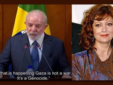 Sarandon apoia denúncia de Lula contra  genocídio de Israel em Gaza