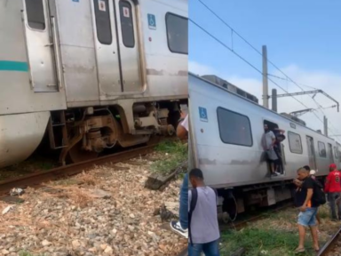 Trem da SuperVia descarrila na estação Pavuna, na Zona Norte do Rio