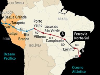 Fruto de parceria com a China, será construída ferrovia transoceânica conectando Brasil e Peru