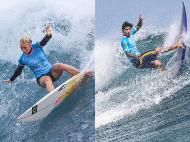 Tati Webb e Gabriel Medina conquistam prata e bronze para o Brasil no surfe