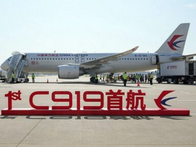 Desenvolvido pela China, avião ultrapassa marca dos 500 mil passageiros