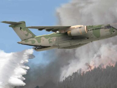 FAB usará avião KC-390 da Embraer com sistema  de combate a incêndios dobrado