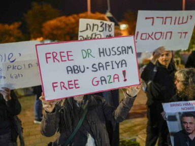 Manifestantes em Bruxelas denunciam Israel pelo sequestro do diretor de Hospital em Gaza