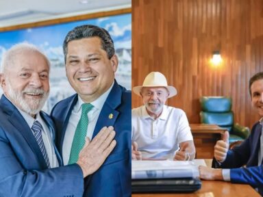 Lula cumprimenta Alcolumbre e Motta, pedindo um trabalho conjunto pelo país