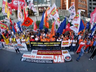 Centrais voltam às ruas contra os juros, nesta terça, em frente ao Banco Central
