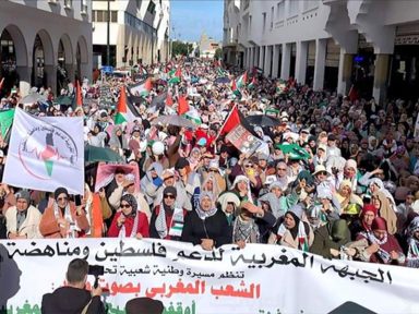 Marchas em 79 cidades do Marrocos exigem fim do genocídio em Gaza e rechaçam relações com Israel