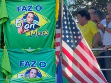 Ato esvaziado de Bolsonaro pede impunidade de criminosos do 8 de janeiro e macaqueia Musk