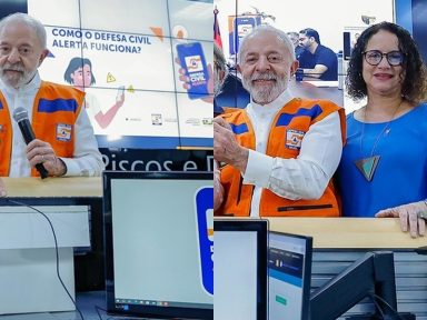 Lula e Luciana inauguram o sistema Defesa Civil Alerta para municípios do Nordeste