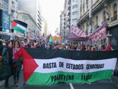 Manifestantes argentinos exigem fim do genocídio de Netanyahu em Gaza