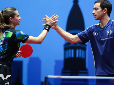 Hugo Calderano e Bruna Takahashi conquistam ouro inédito em duplas mistas no WTT de Buenos Aires
