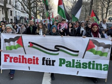 Solidariedade aos palestinos mobiliza manifestantes em NY, Milão, Paris e Berlim