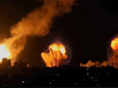 Ditadura de Israel faz bombardeio devastador e comemora: “Gaza está em chamas”